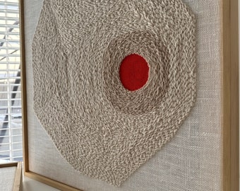 Modern Textile Wall Art Decor /Neutral Hand/Tufted Wall Hanging Decor/Japandi Tapestry/Original Artwork/Minimal Wall Art