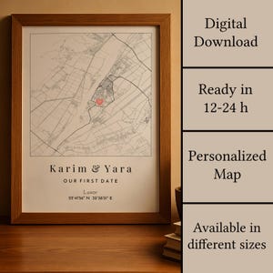 Custom Coordinates Map - Anniversary, Wedding, First Date, Baby Birth, Home Gift. Digital Download