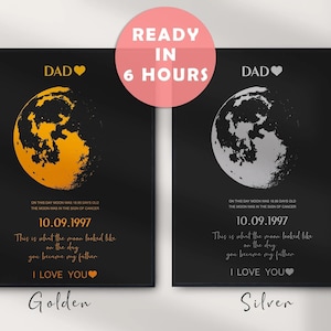 Cadeau personnalisé fête des pères, cadeau pour maman, art mural phase de lune, idée cadeau pour papa, cadeau d'anniversaire pour décoration d'intérieur, cadeaux nouveau-né, cadeau disque