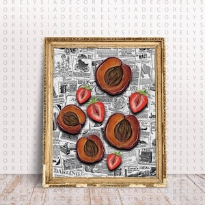 Sliced Feminine Fruit, Signed Art Print, “Fruity Sliced” Vintage Poster, Empowerment Print, Body Positivity, Woman Body Art