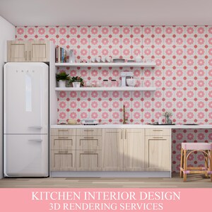 Custom Kitchen 3D Rendering: Interior Design Visualization