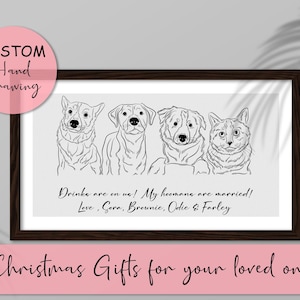 Custom Dog Portrait, Line Drawing, Pet Art, Line Dog Portrait, Dog Sketch, Line Art Gift, Dog Outline, Printable Pet Portrait, Pet Outline