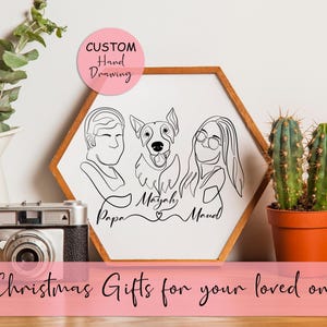 Haustier Linie Zeichnung, Hund Linie Zeichnung Tattoo, Haustier Umriss Zeichnung, Einfache Haustier Skizze, Digitaldruck, Weihnachtsgeschenk