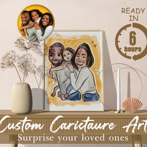 Custom Caricature Portrait, Custom Ugly Portrait, Funny Portrait Pets or Family, Cartoon Portrait, Gift for Couples, Handmade Caricature