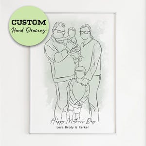 custom one line drawing portrait from picture, couple faceless portrait, outline portrait, line art digital portrait, pet lover gifts, dog