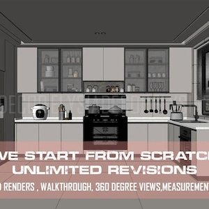 Custom Kitchen Design: 3D Interior Rendering