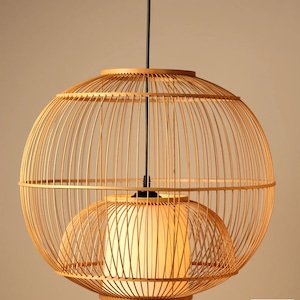 Rattan lampshade,Bamboo Light for Christmas Decor,Bamboo Boho Lighting,Handmade pendant light, Naturalistic Ceiling Lighting,bohemian design