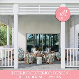 Exterior Interior Designs, Verandah 3D Rendering, 3D Architectural Rendering, Realistic Visualization Rendering, Custom Entryway Design