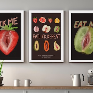 Sliced Fruit Art Print: Funny Kitchen Decor (Digital Download)