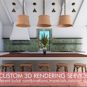 Custom Kitchen 3D Rendering: Realistic Interior Design Visualization