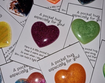 Resin pocket hugs, perfect for greetings cards. Valentines day, Mother's day, Birthdays