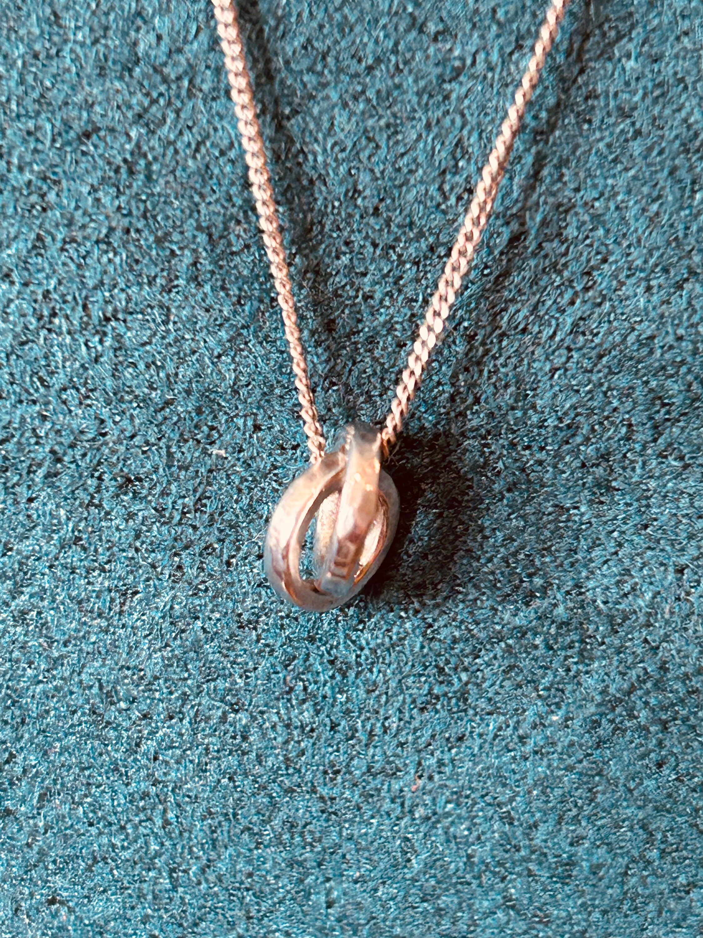 Sterling Silver Tiny Double Ring Pendant Necklace - Etsy