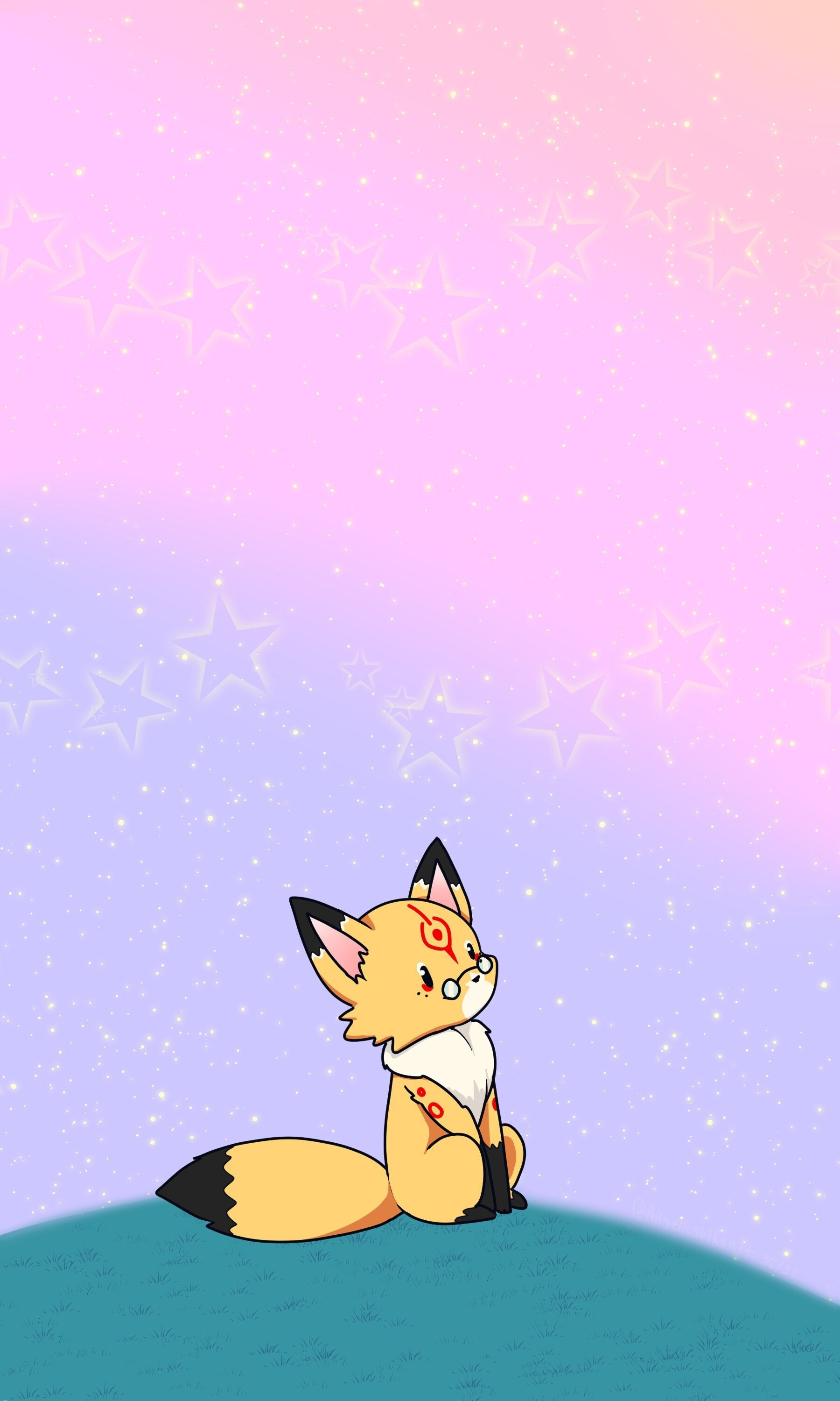 Kitsune Fox Phone Wallpaper Wallpaper Phone Background Etsy Finland