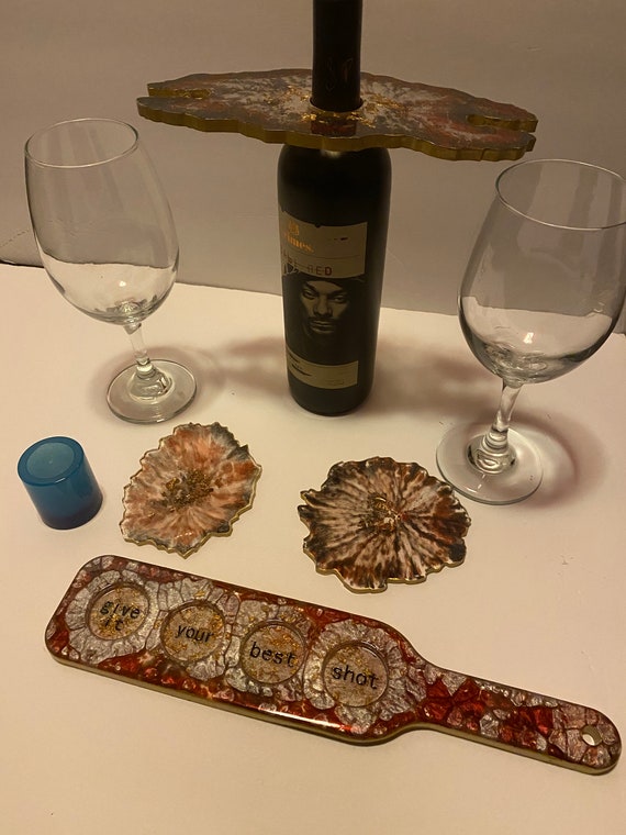 3 in 1 Wine Bottle Holder Resin Etsy