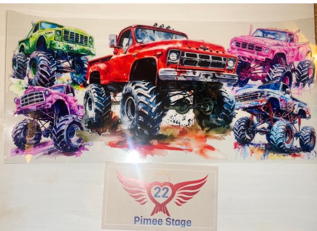 16 Oz Double Side Ut Dtf Wrap Big Trucks (monster Trucks) - Etsy