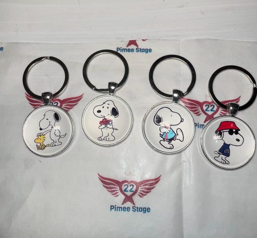 Snoopy Keyless Script Snoopy Keychain: Cartoon Quote Keyring - Etsy