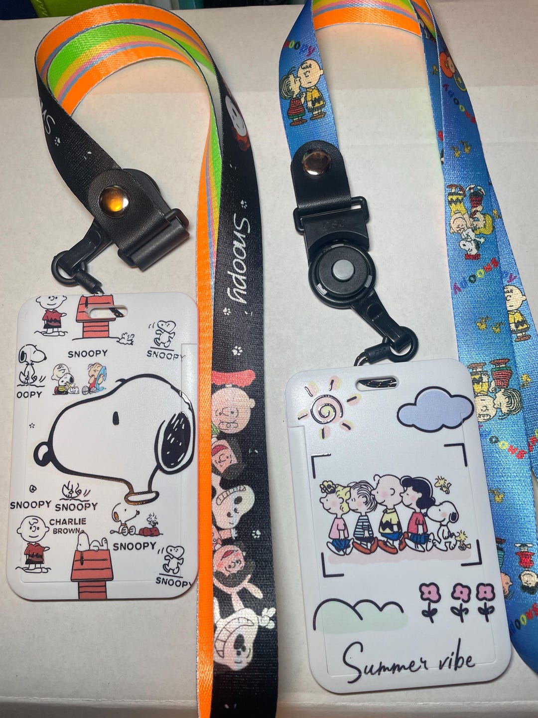 Badge Holder/reel/identification Holder: Snoopy Only Black or Blue ...
