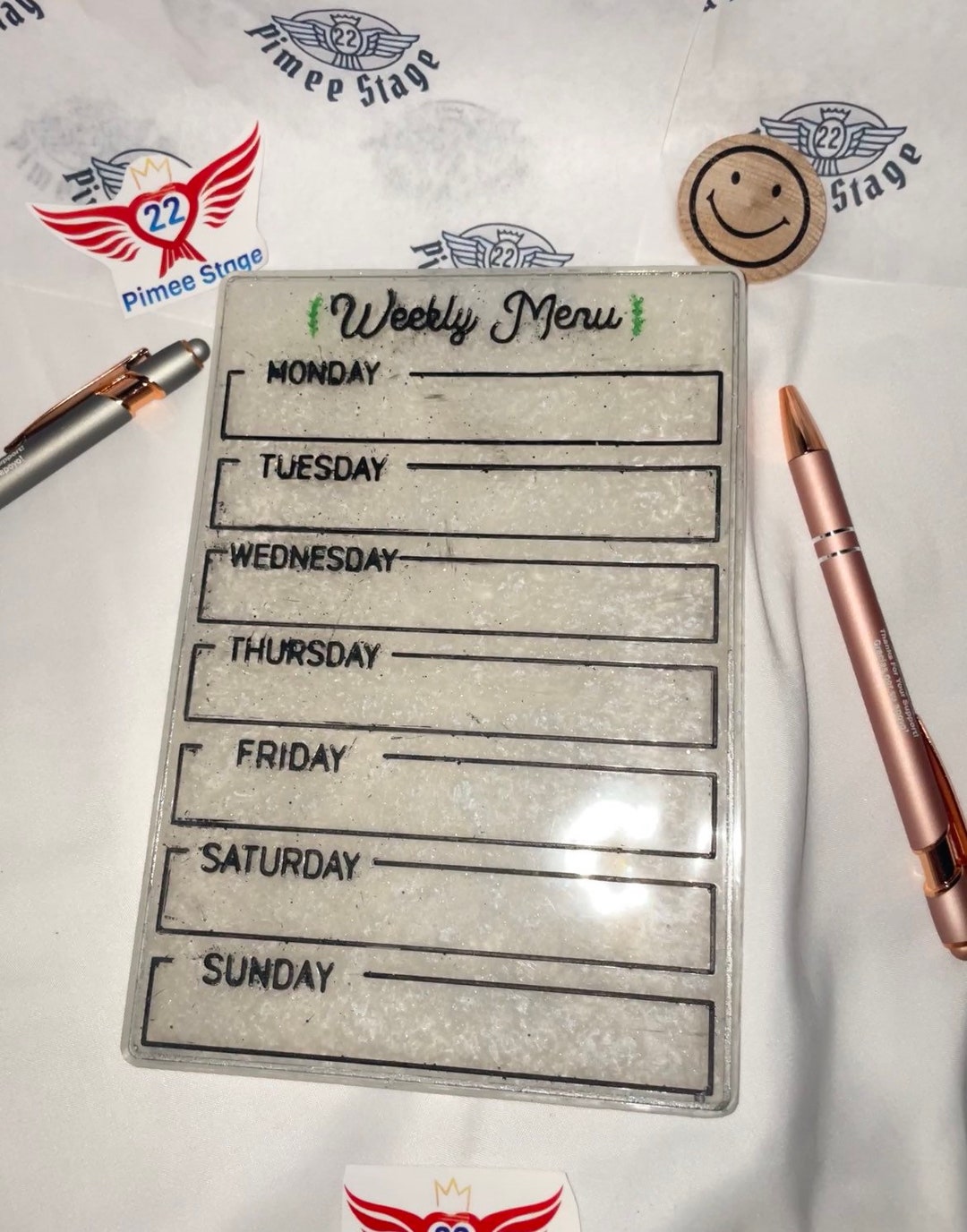 Weekly Menu Resin - Etsy