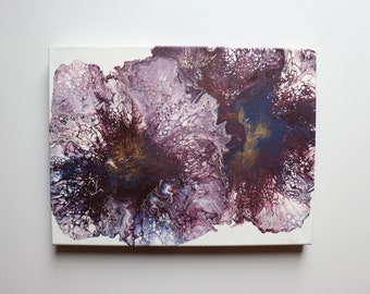 Floral Abstract Painting, Original Abstract Painting on Canvas, Purple Abstract Art, Boho Wall Art, Floral Wall Art Original Decor