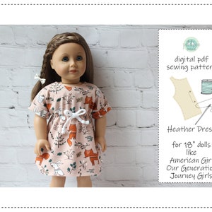 Heather Dress - digital pdf sewing pattern for 18&quot; dolls