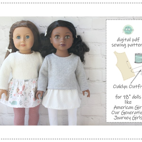 Oaklyn Outfit - digital pdf sewing pattern for 18" dolls