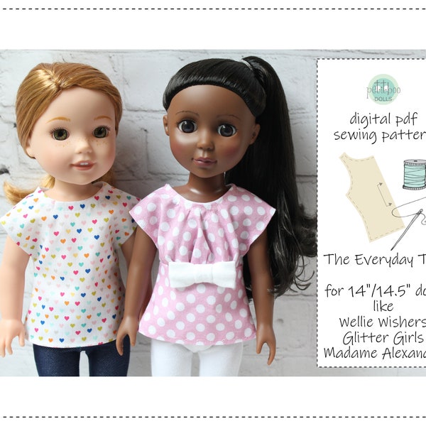 The Everyday Top - digital pdf sewing pattern for 14" dolls
