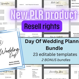 PLR Wedding Planner Printable Commercial Use Canva template. Includes research, vendors, checklists & calendars. PDF resell rights.