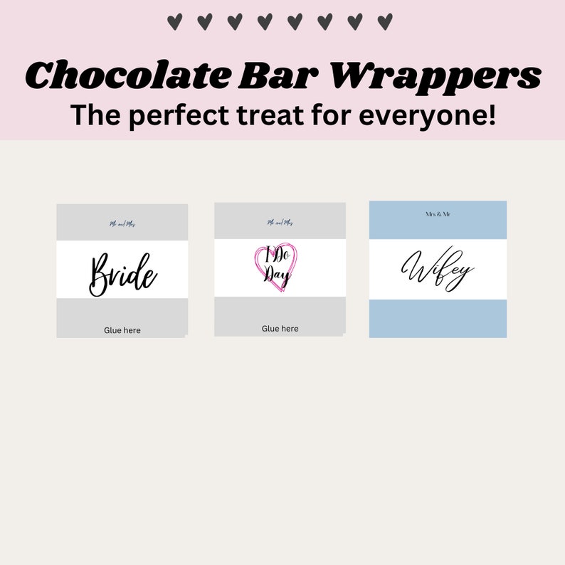 Candy Bar Wrapper Template, Minimalist, Chocolate Wrapper, Wedding ...