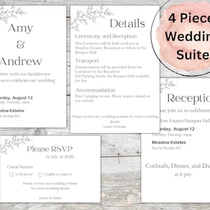 PLR: Premium Invitation Bundle PLR templates| 4 Piece Wedding Private Label Rights Set, Wedding Suite, Edit and sell in your store