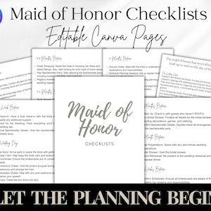 Maid of Honor Duties Checklist, maid of honor planner, wedding planner, maid of honor gift, maid of honor proposal, moh, Checklists, Bridal