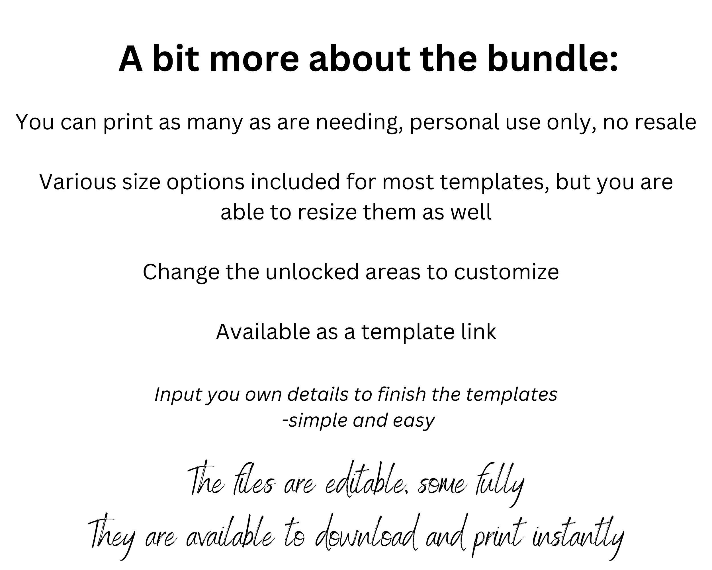Minimalist Wedding Bundle Template, Modern Wedding Bundle Templates ...