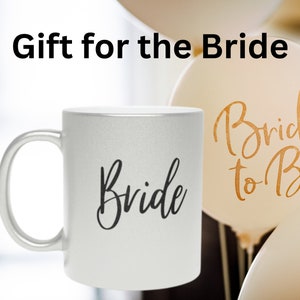 Bridal Shower Gift Metallic Mug, Bride To Be Mug, Bride To Be Gift, Bride Mug, Bridal Mug, Wedding Mug, Bridal Shower Gift,Silver Coffee Cup