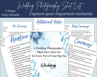 Wedding Photography Shot List| Wedding Photographer Shot List,Printable Wedding Photo Checklist,Wedding Shot List,Printable,Instant Download