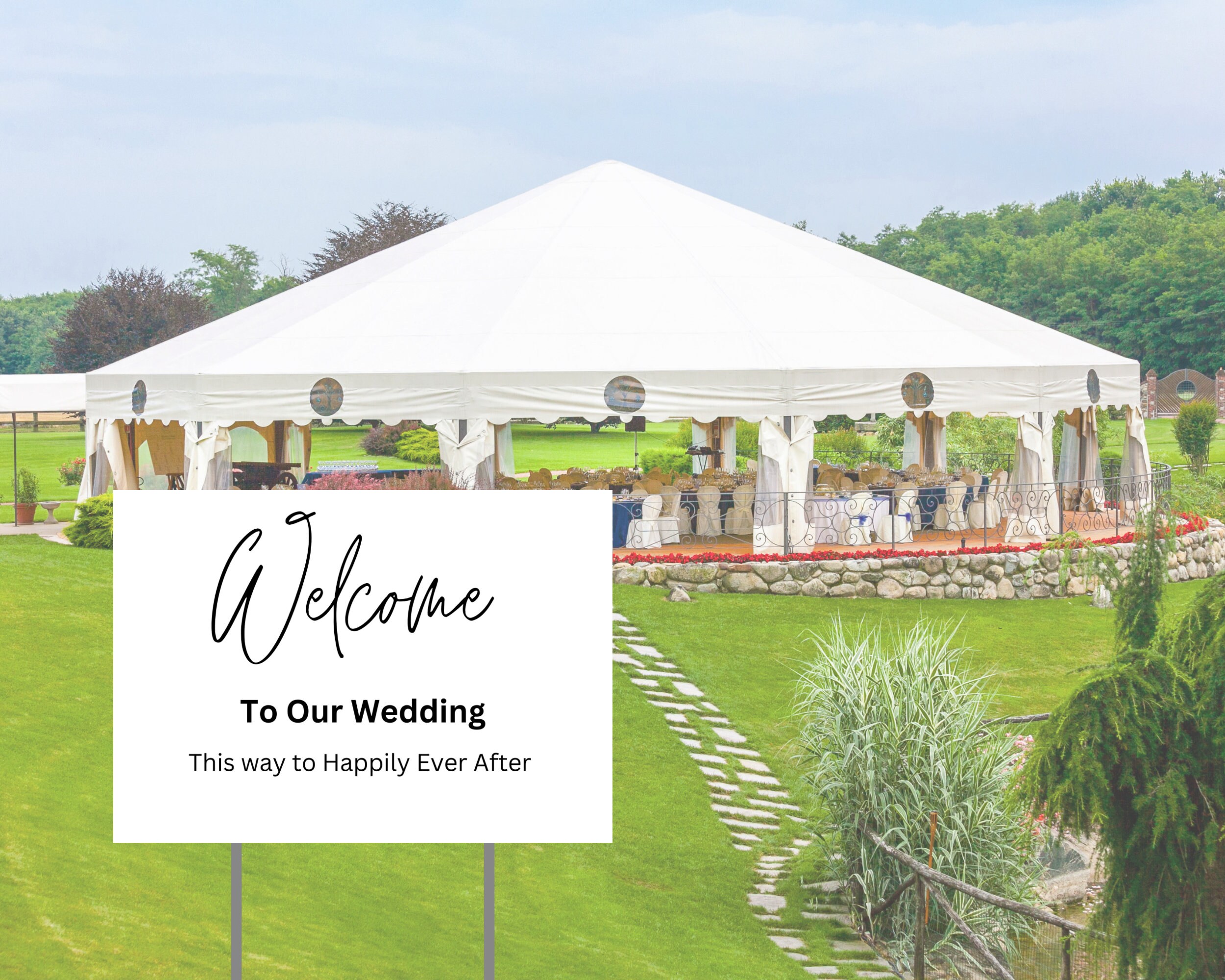Welcome Direction Sign Wedding Welcome Yard Sign| Direction Sign for Wedding, Welcome Sign ...