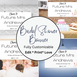 Bridal Shower Banner| Engagement Banner, Wedding Banner, Party Backdrop, Engagement Party, Engaged, Bridal Shower, Hen party, Hanging sign