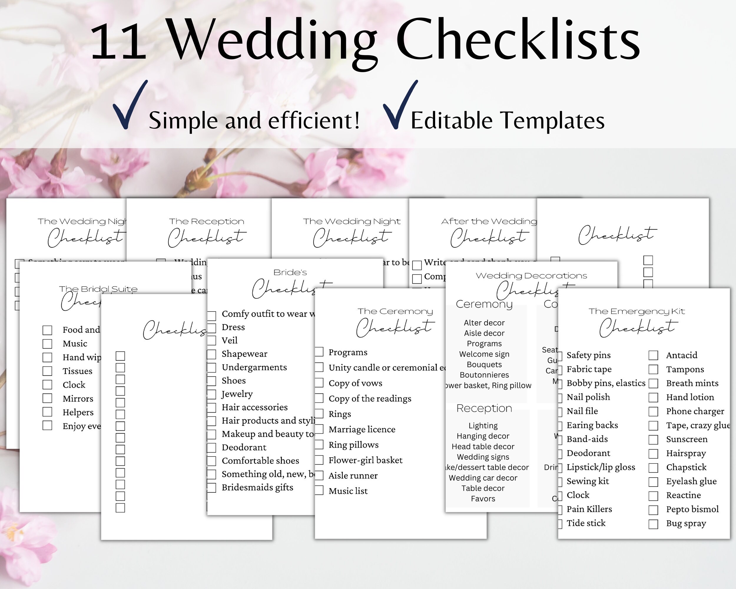 WEDDING PLANNING CHECKLIST – Wedding Planning Printable – Digital ...