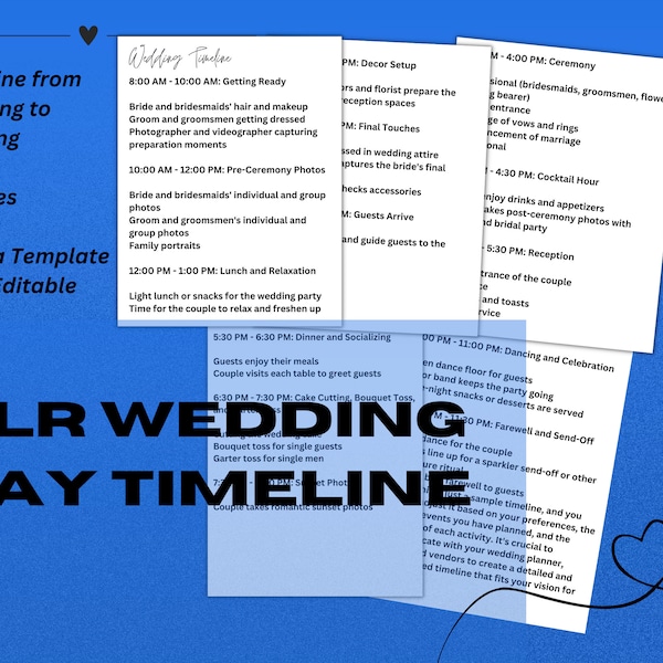 PLR for Effortless Celebrations| Wedding Plans Private Label Rights Set, Day of Wedding Timeline, Private Label Rights Wedding Day, Canva