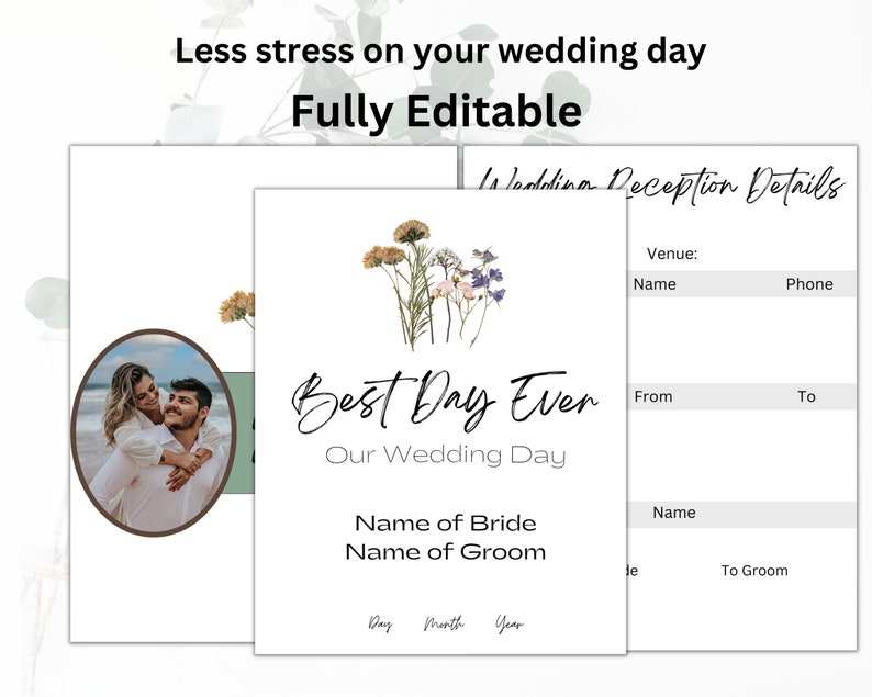Rustic Wedding Day Planner Template Editable Day Of Etsy Rustic wedding day planner template editable day of etsy