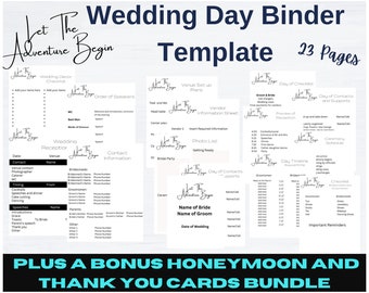 Wedding Day Binder Template| Editable, Wedding Itinerary, Wedding Planning Book Wedding Checklist, Day of Wedding organizer,Wedding timeline
