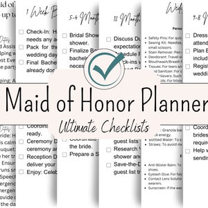 Maid of Honor, maid of honor gifts, maid of honor proposal, Wedding Checklists, wedding checklist, digital download, Printable, canva