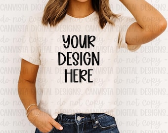 C1717 White Shirt Everyday Mockup - Digital Design - PNG File - Blank Shirt Mockup - Trendy Shirt Mock - Simplistic Women's Mockup
