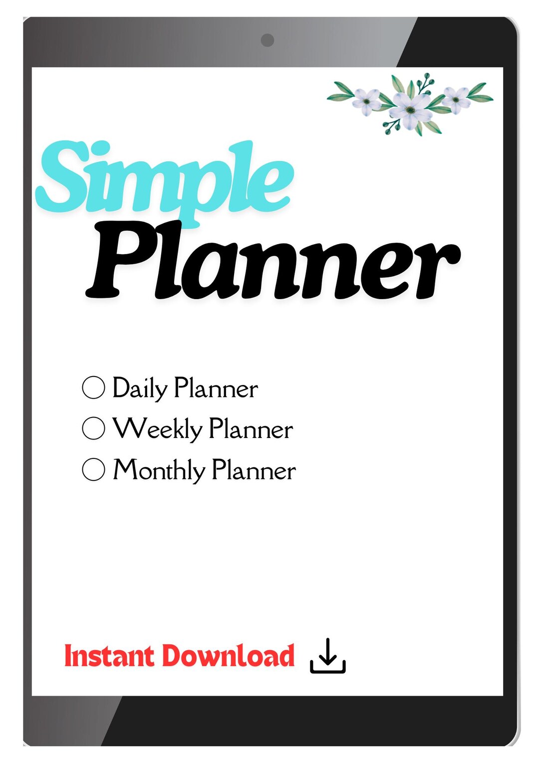 Digital Planner | Printable & Undated Minimalist Daily, Weekly, Monthly ...