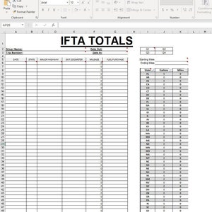 IFTA Calculator Excel Spreadsheet