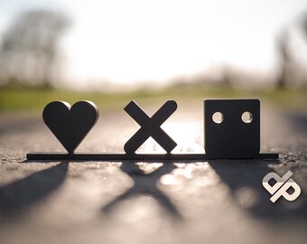 Love Death + Robots Logo Stand – Minimalist decorative sculpture for series and sci-fi fans | High-quality 3D printing | Netflix gift idea