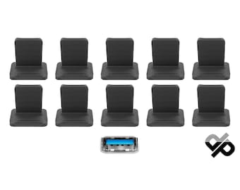 10x USB type A - slot / connection cover // dust protection for type A socket with handle 10 pieces protective cap laptop adapter