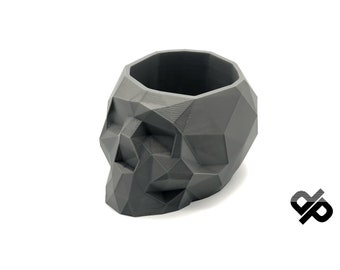 Low Poly Skull - Plant Pot / Pen Box for Desk/ Office - Indoor (Gift / Present)
