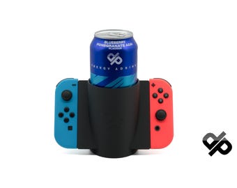 Nintendo Switch - drink holder with controller mounting system - for gamers / fans (games console accessories / gift / controller) birthday
