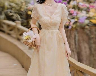 beige vintage dress
