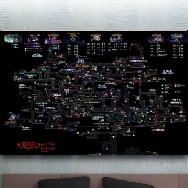 Canvas Map of Hallownest Etsy
