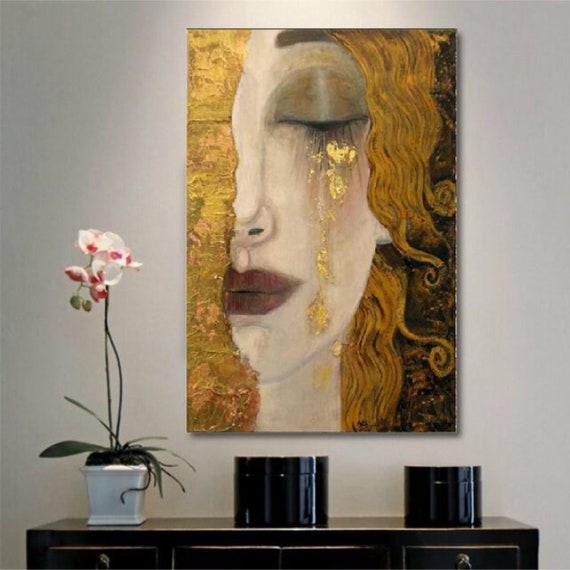Gustav Klimt Freyas Tears Symbolism Art Nouveau Painting Etsy